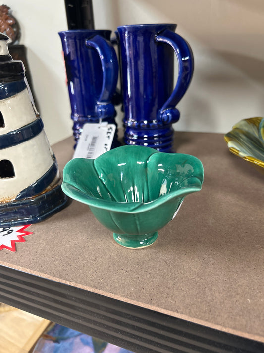 Green Flower Candy Dish