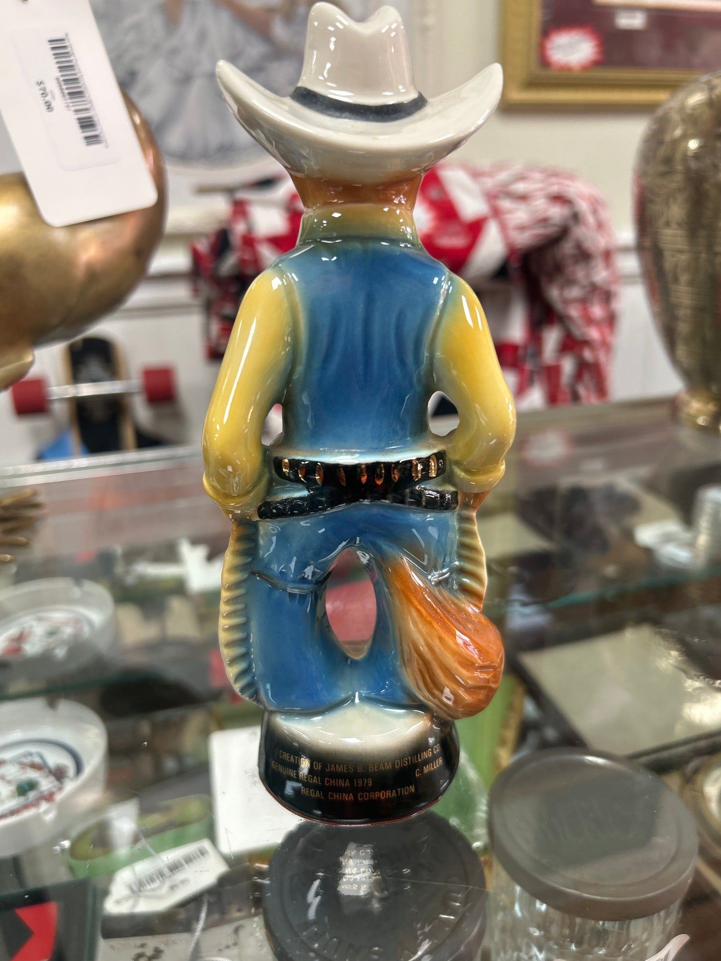 Jim Beam 9th Annual Convention Gulf Coast Foxy Cowboy Sheriff paperweight/figurine from 1979 EX condition