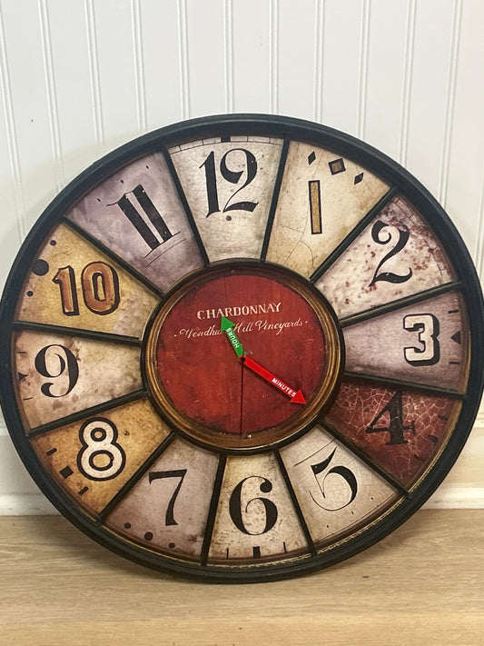 24” wall clock made to look old (new battery and clock mechanism installed)