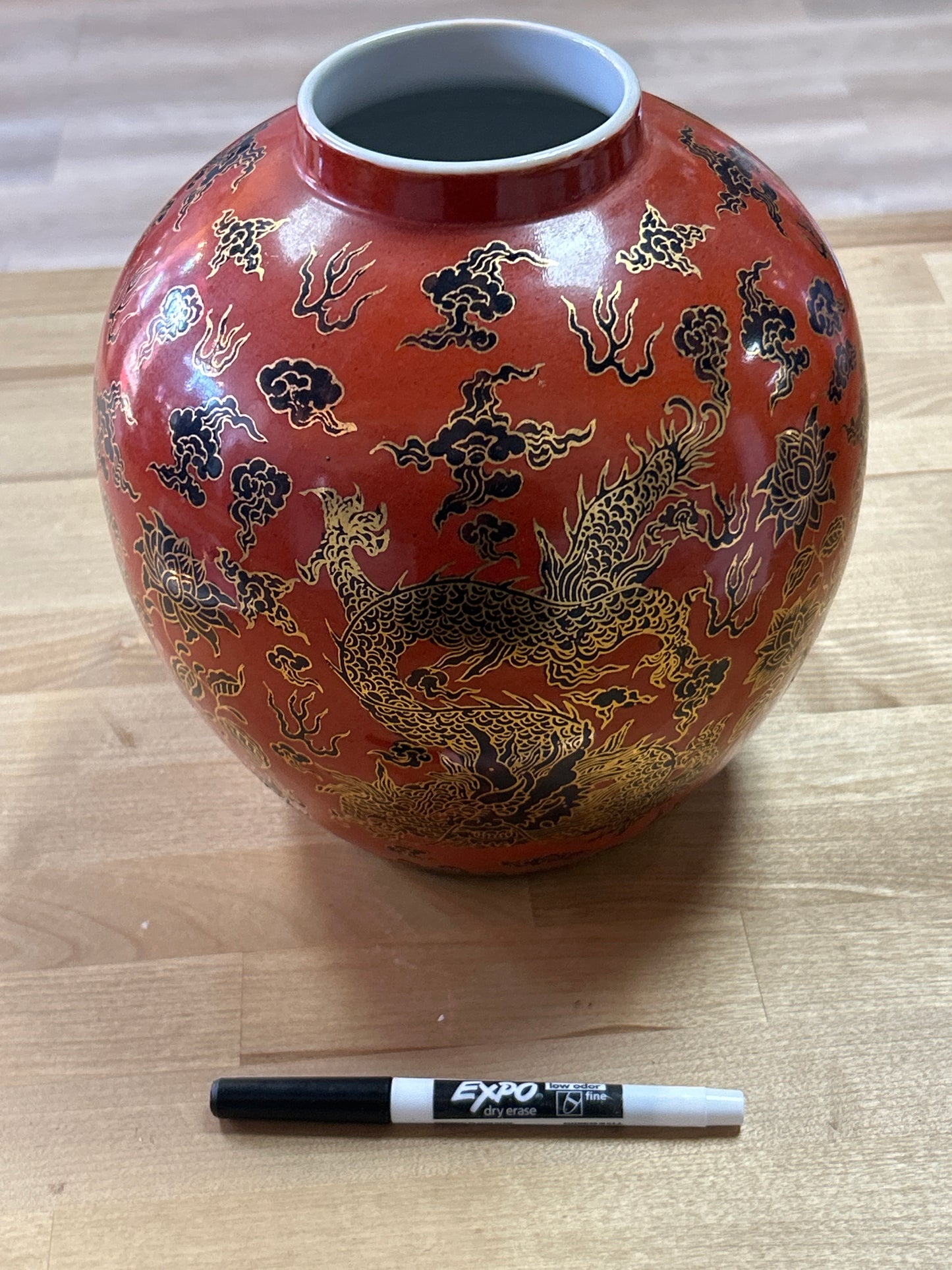 Orange Oriental Vase