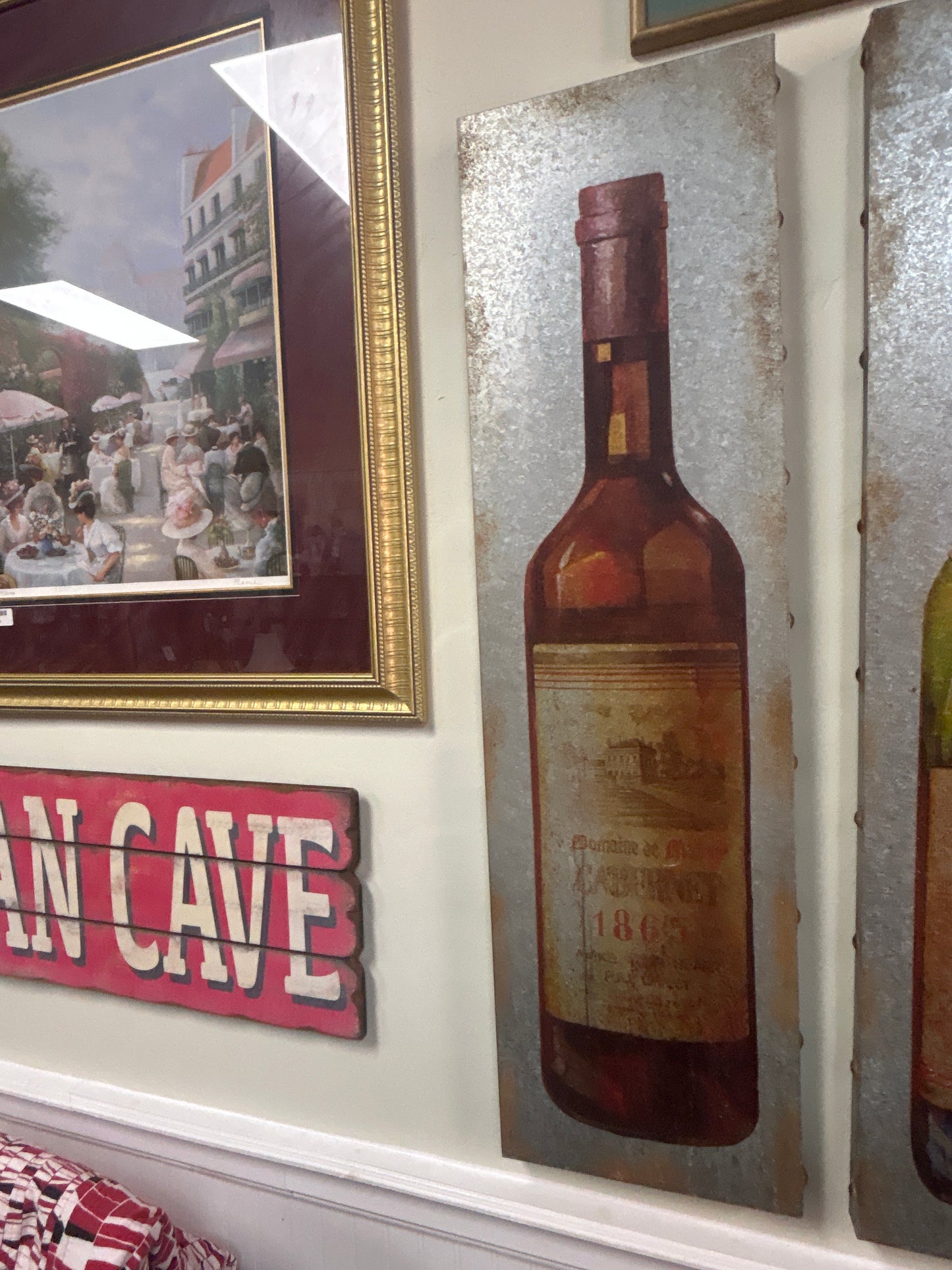Metal Rustic Artwork 48” x 13” (1865 wine bottle motif)