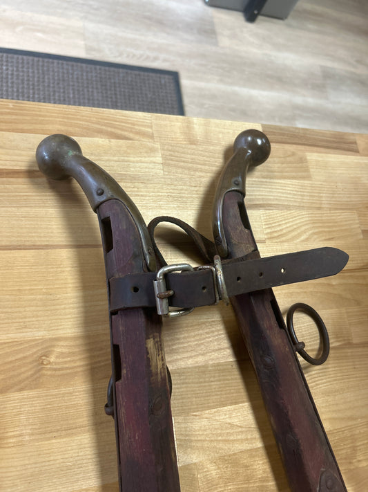 Antique horse hames Brass, Iron and Wood (unpolished brass) #1