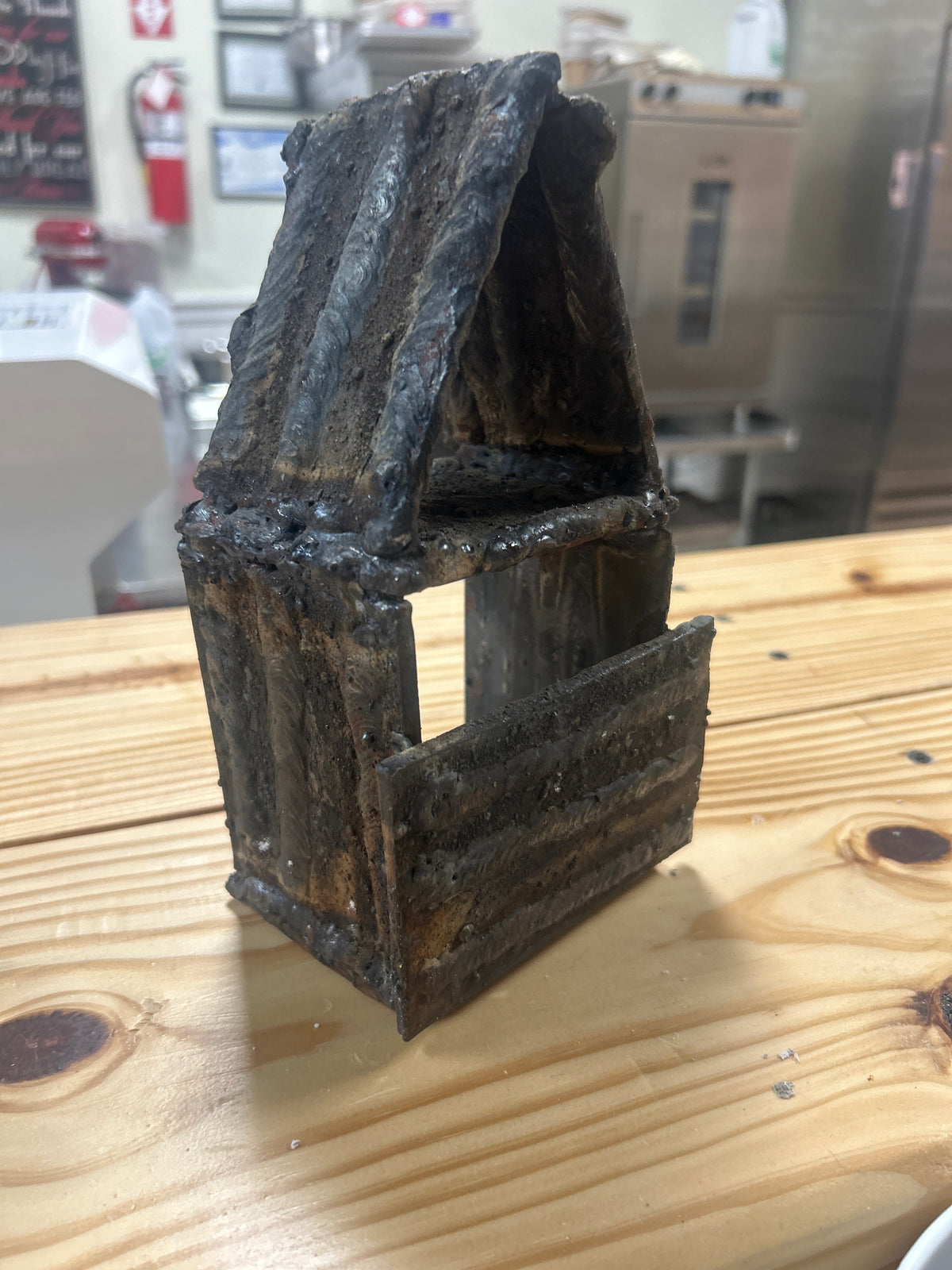 Vintage Brutalist metal art sculpture