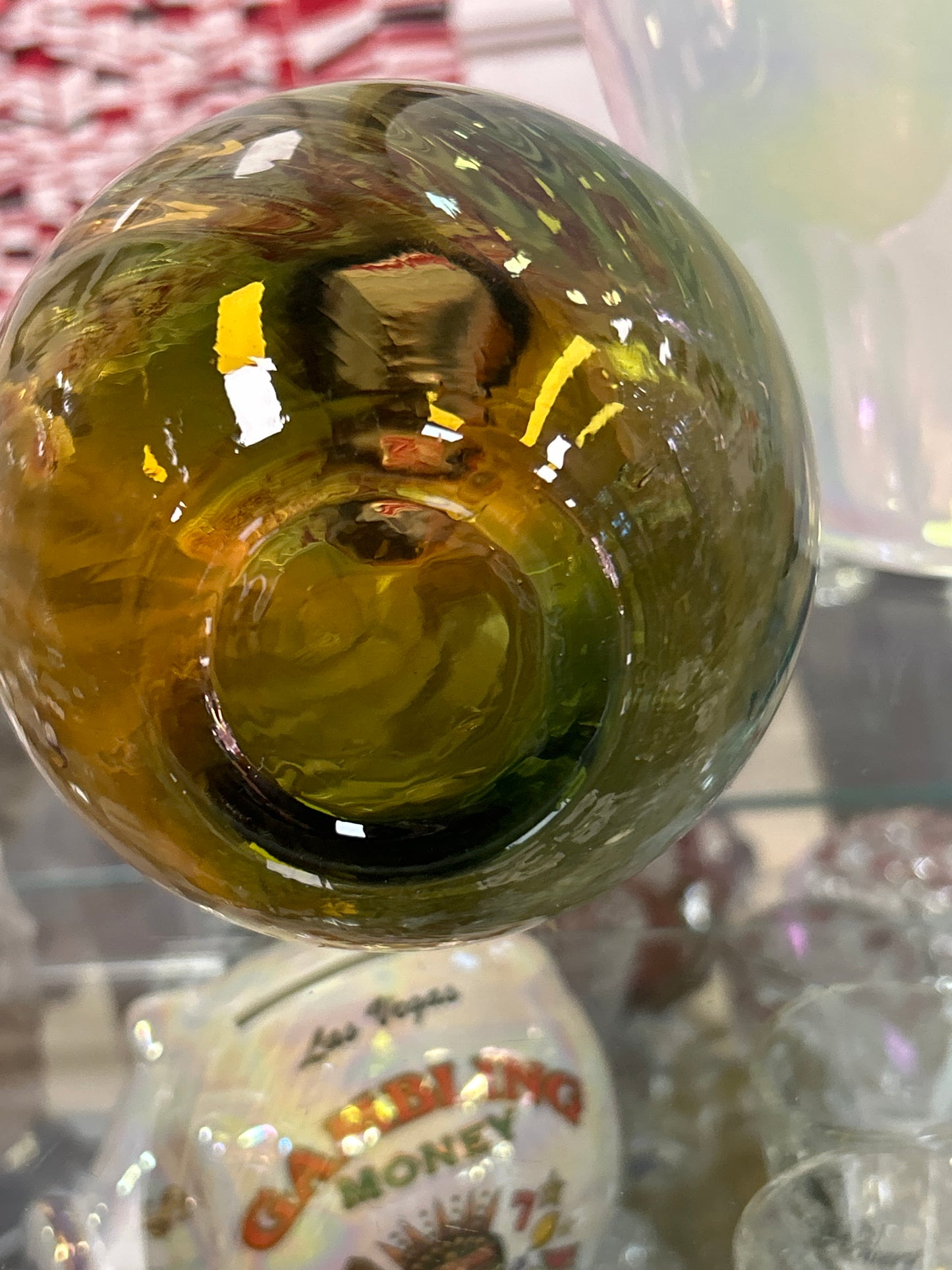 Multicolor vase (green and brown) 8”