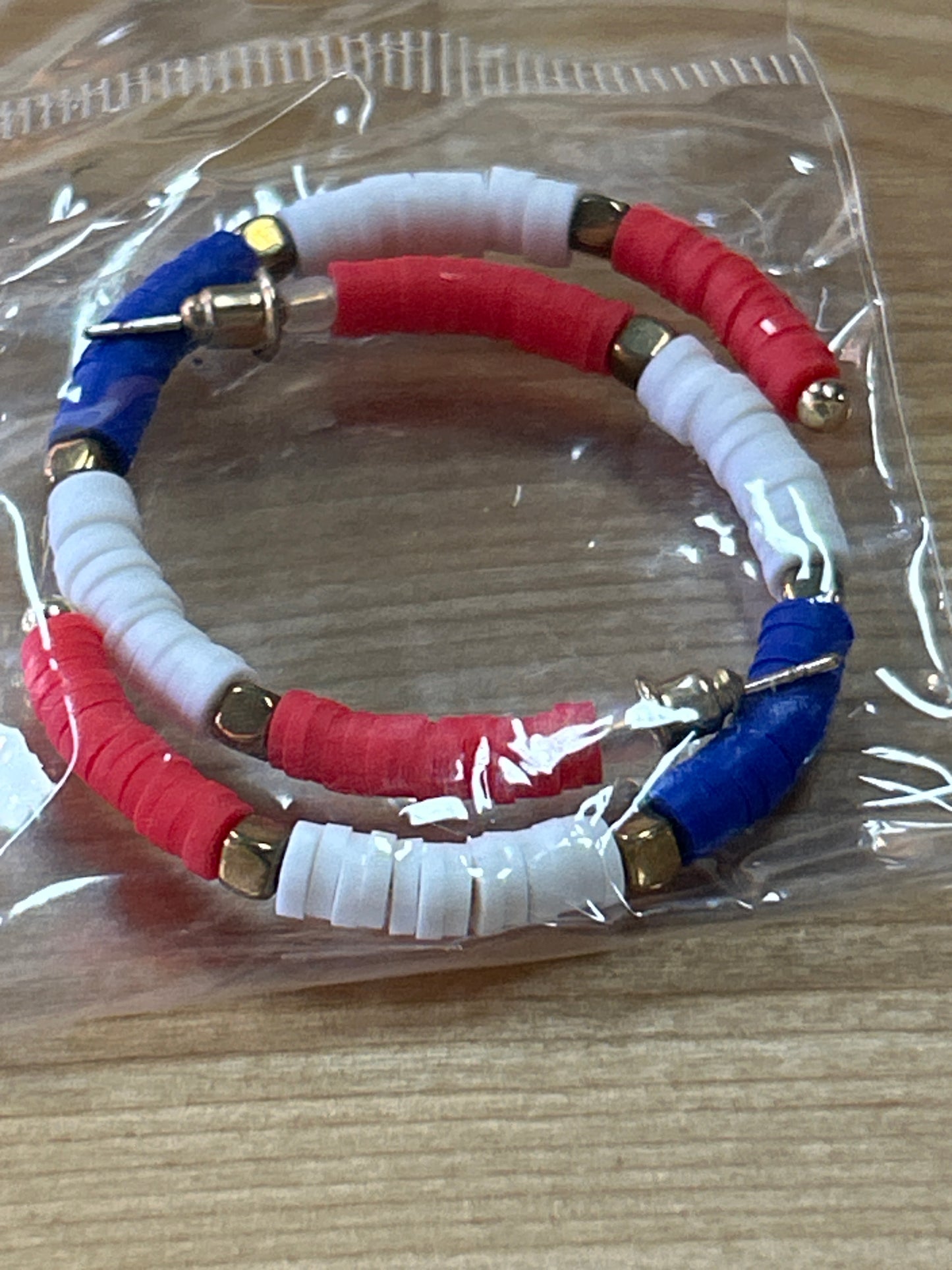 Loop Earrings Red White and Blue