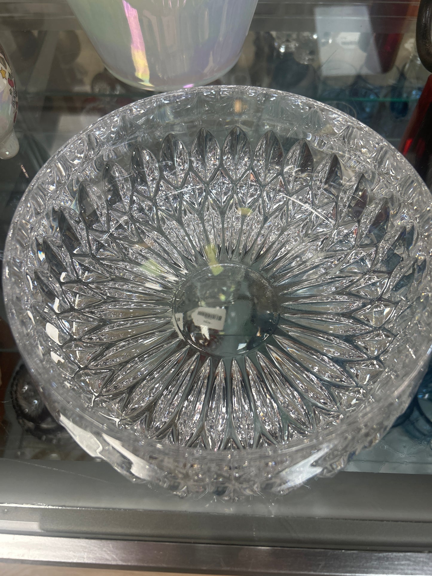 Gorham Althea Fine Full Lead Crystal Centerpiece Fruit Bowl Lg 8" Vtg W Germany