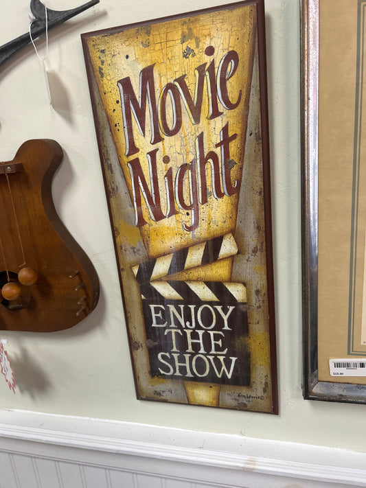 Movie Night Sign 8.5 x 20.5