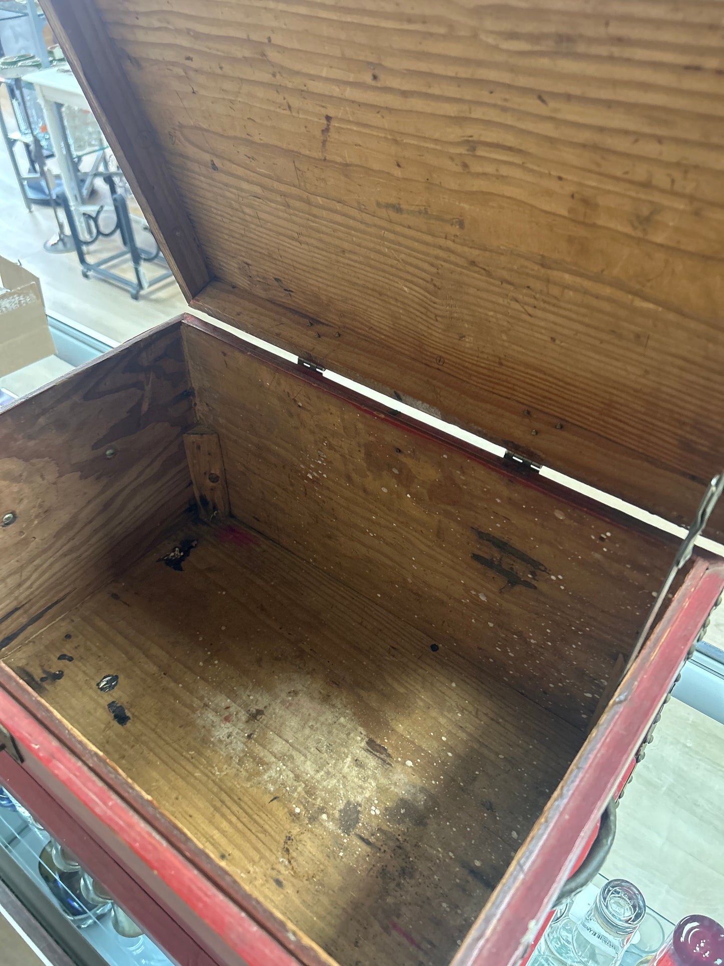 Vintage Red Wood Chest