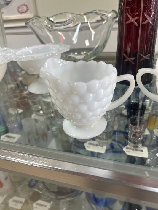 Anchor Hocking Vintage Milk Glass Bubble Creamer