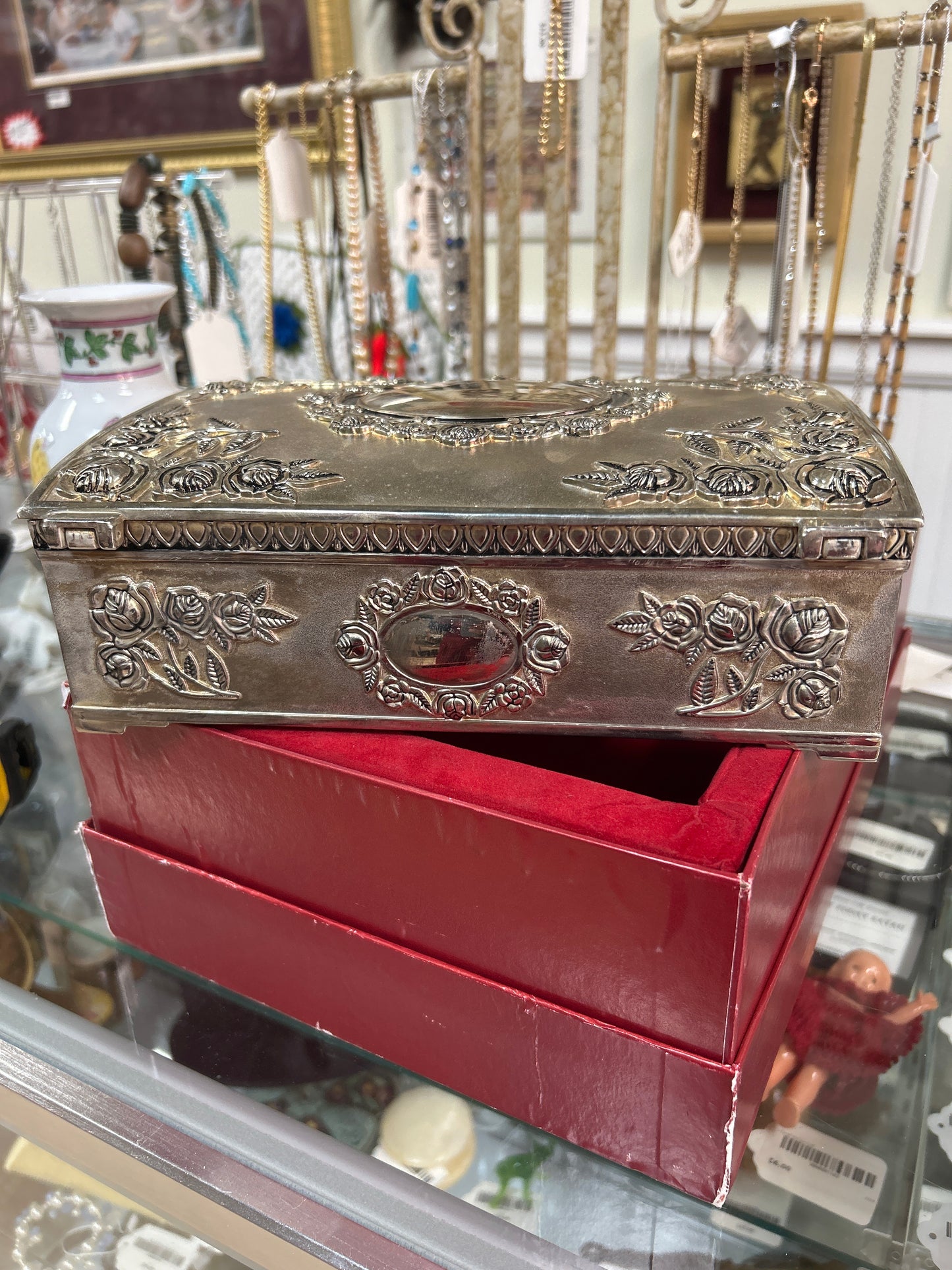 Vintage Godinger Silver Plated Velvet Lined Jewelry Trinket Box pre-owned