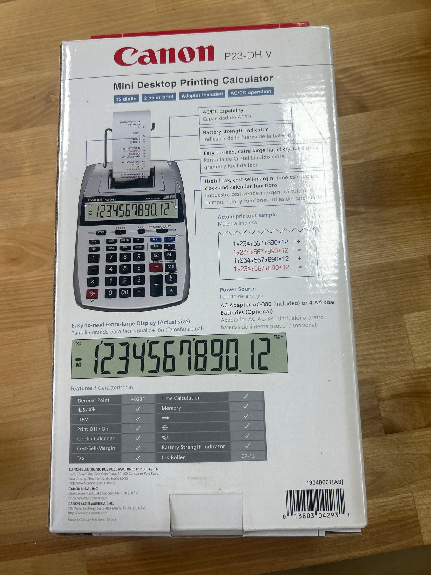 Canon P23-DHV Printing Calculator