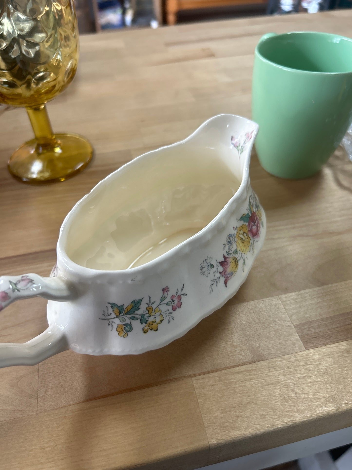 Crooksville China FLORAL SYMPHONY Gravy Boat '49