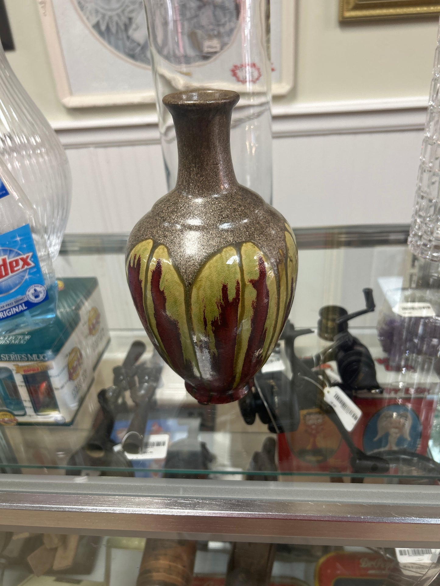 Vase Brown and Greenish
