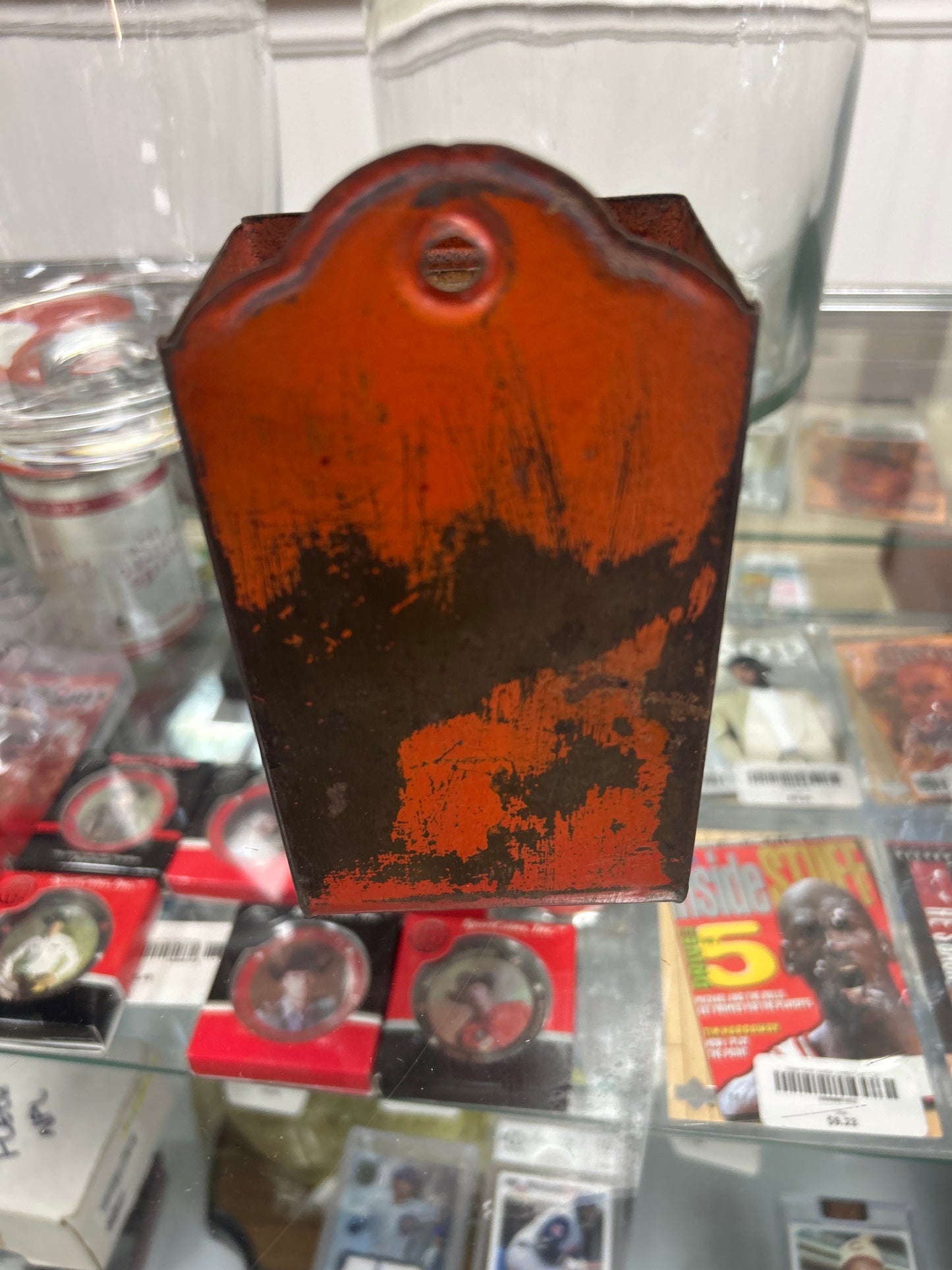 Vintage metal matchbox holder
