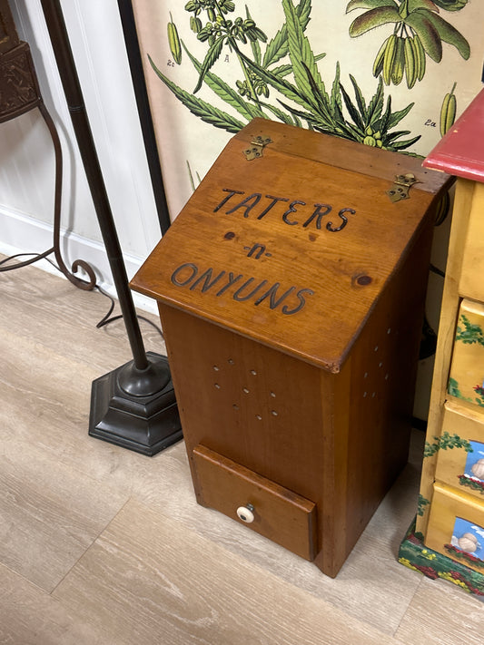 Vintage Taters and Onyuns Bin