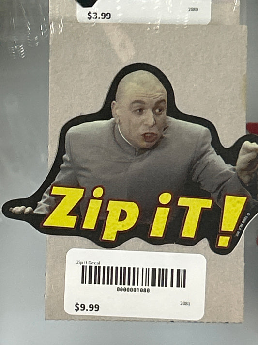 Vintage Zip It Decal