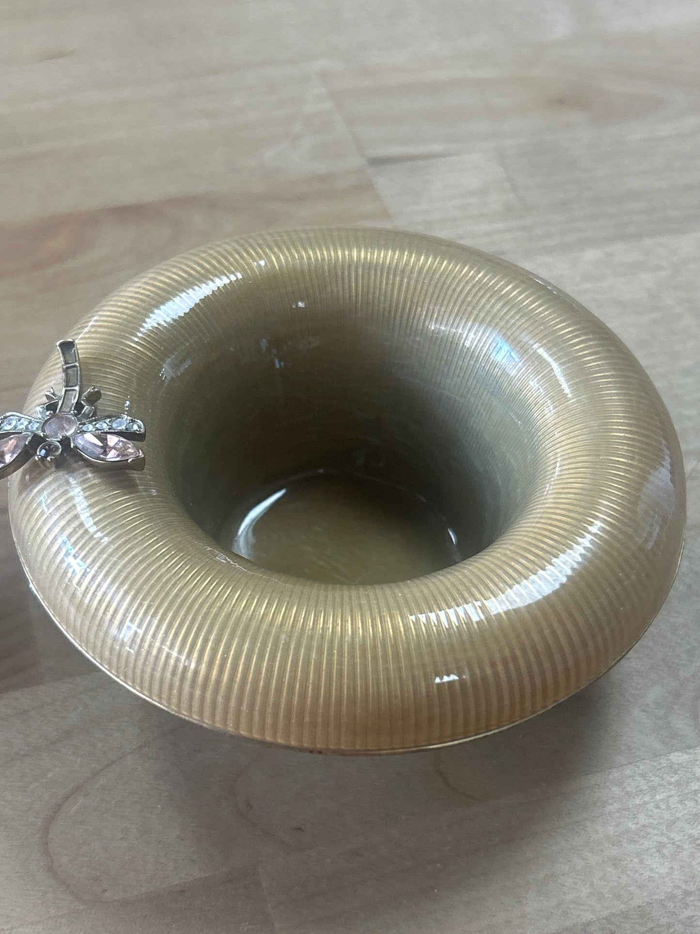 VINTAGE JAY STRONGWATER DRAGONFLY CANDLE HOLDER ENAMEL- BADGED ON BOTTOM