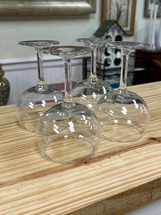 4 vintage small wine glasses