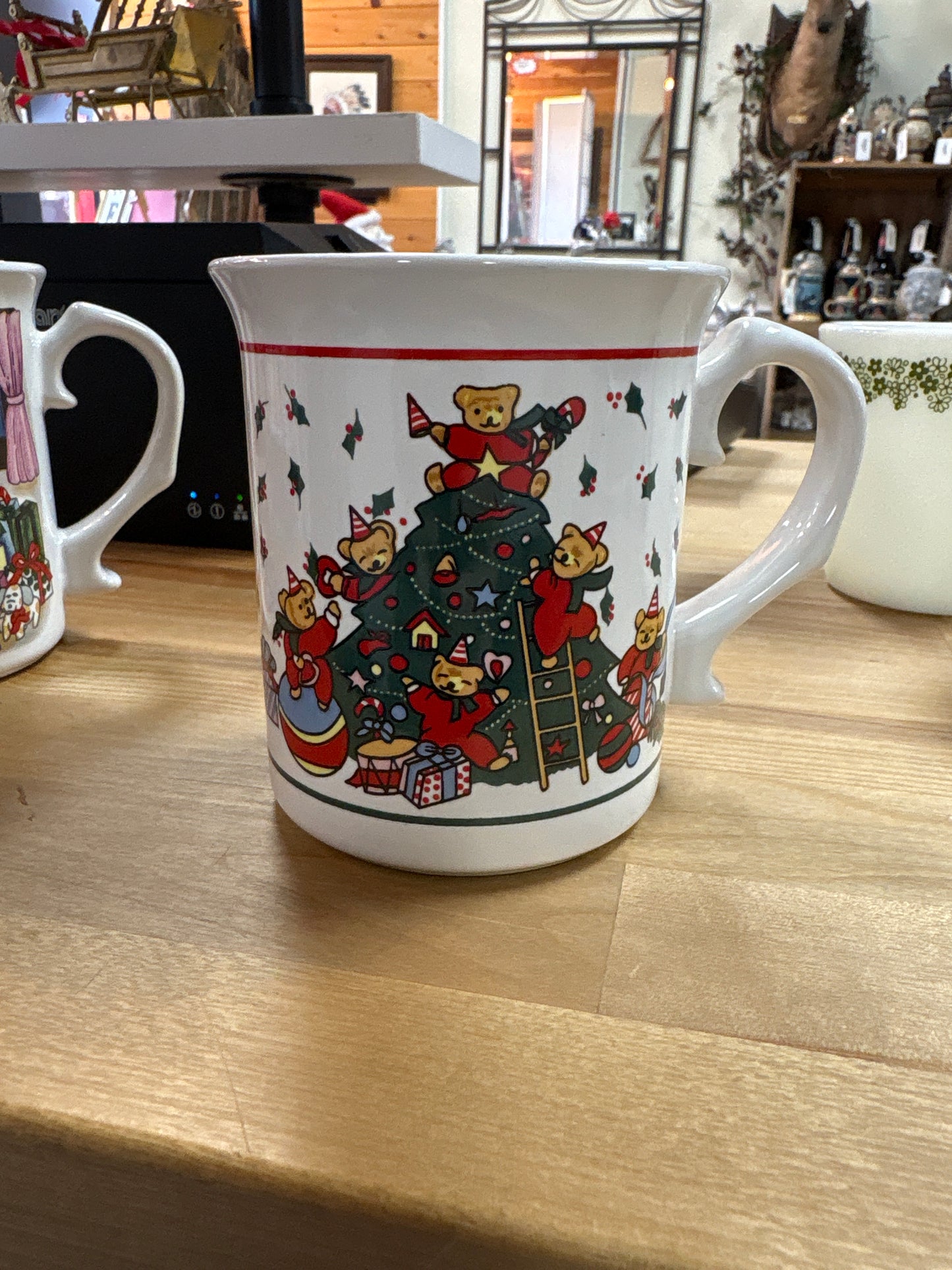 Teddy Bear on Christmas Tree Mug