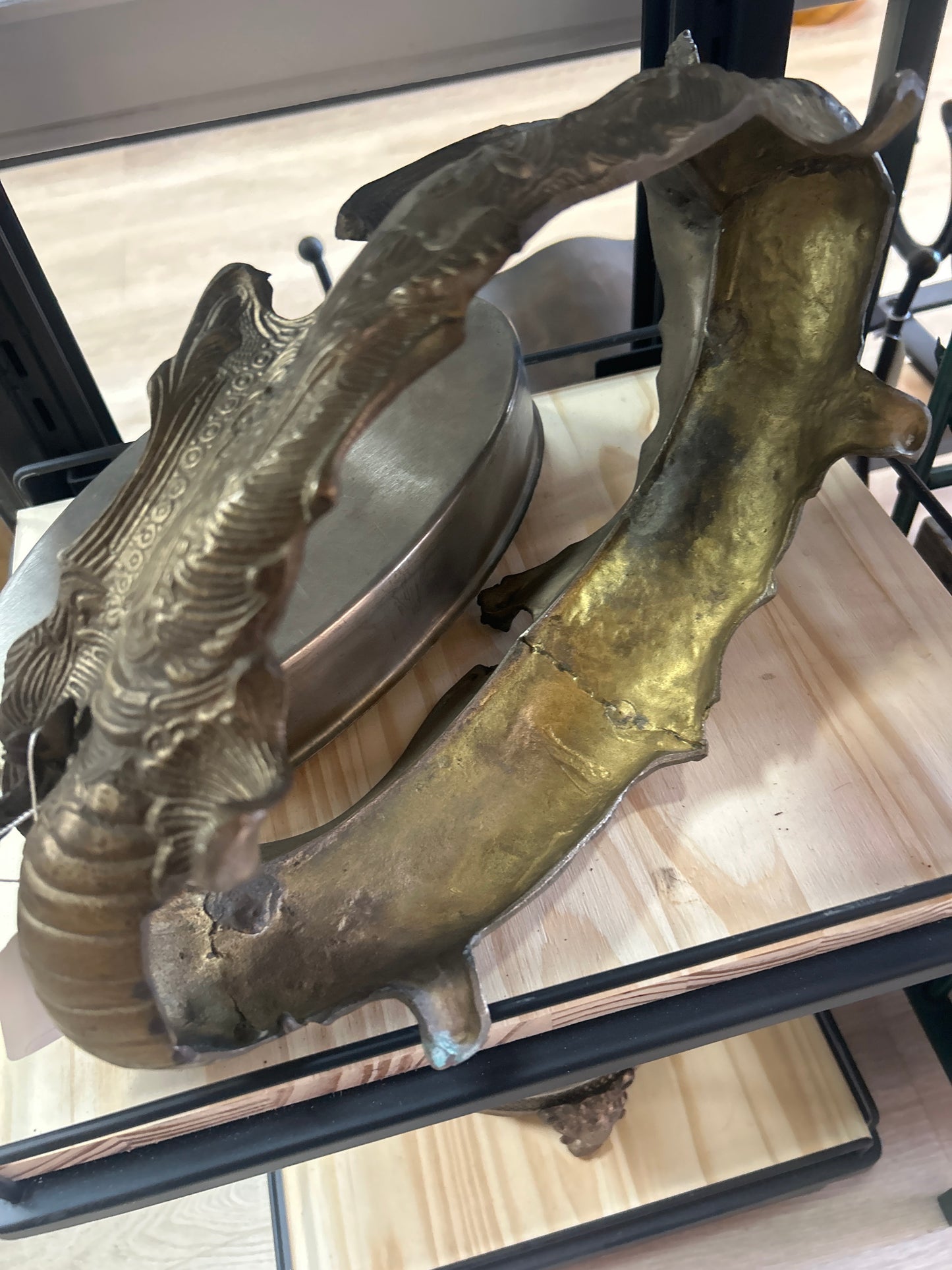 Large Antique French Brass Jardiniere