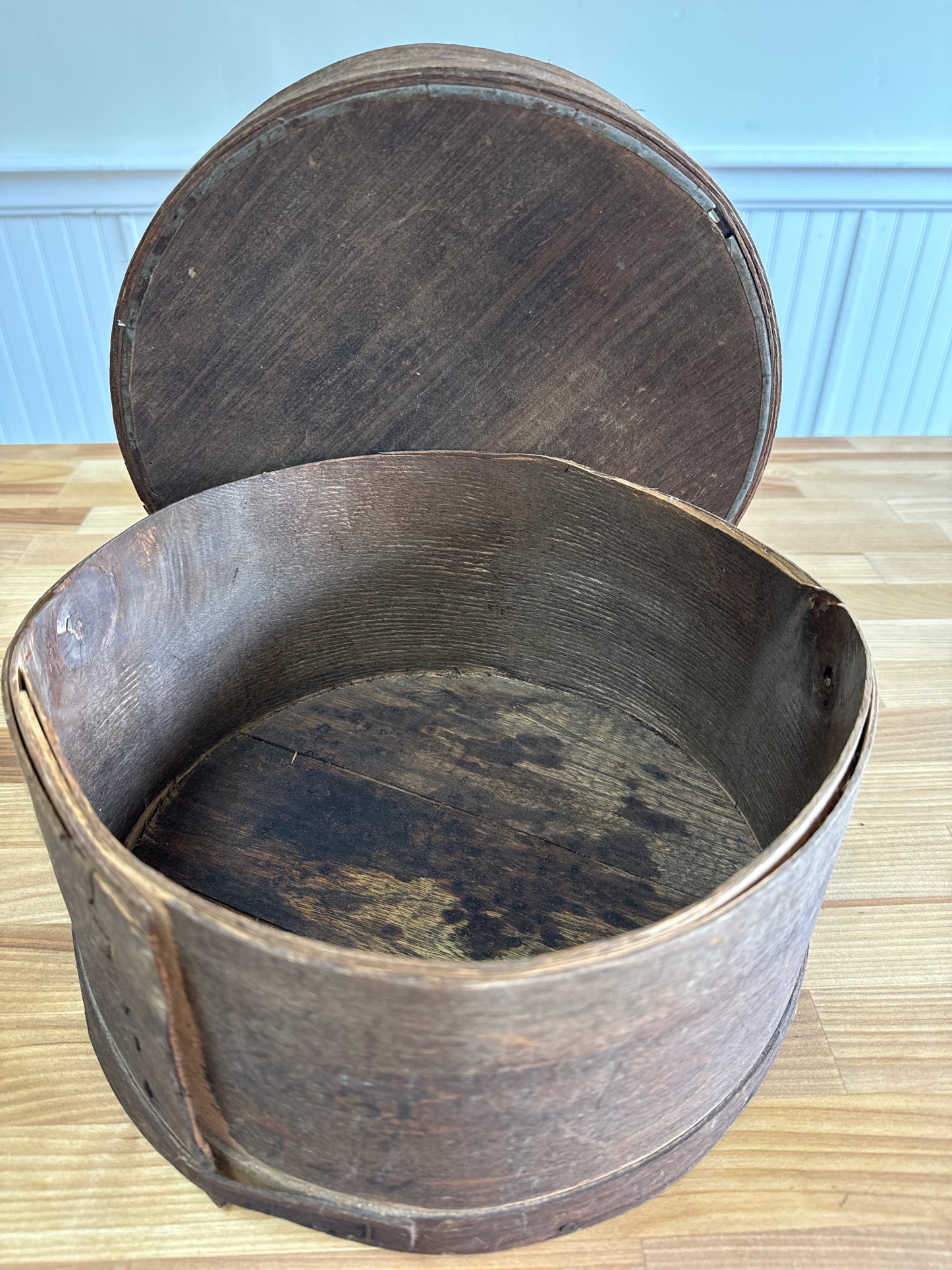 Vintage Wooden Hat Box