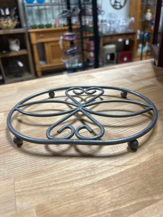 Gray trivet metal oval