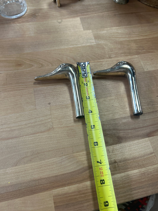 Brass Duck/Goose handles (set)(threaded end not sure of size)