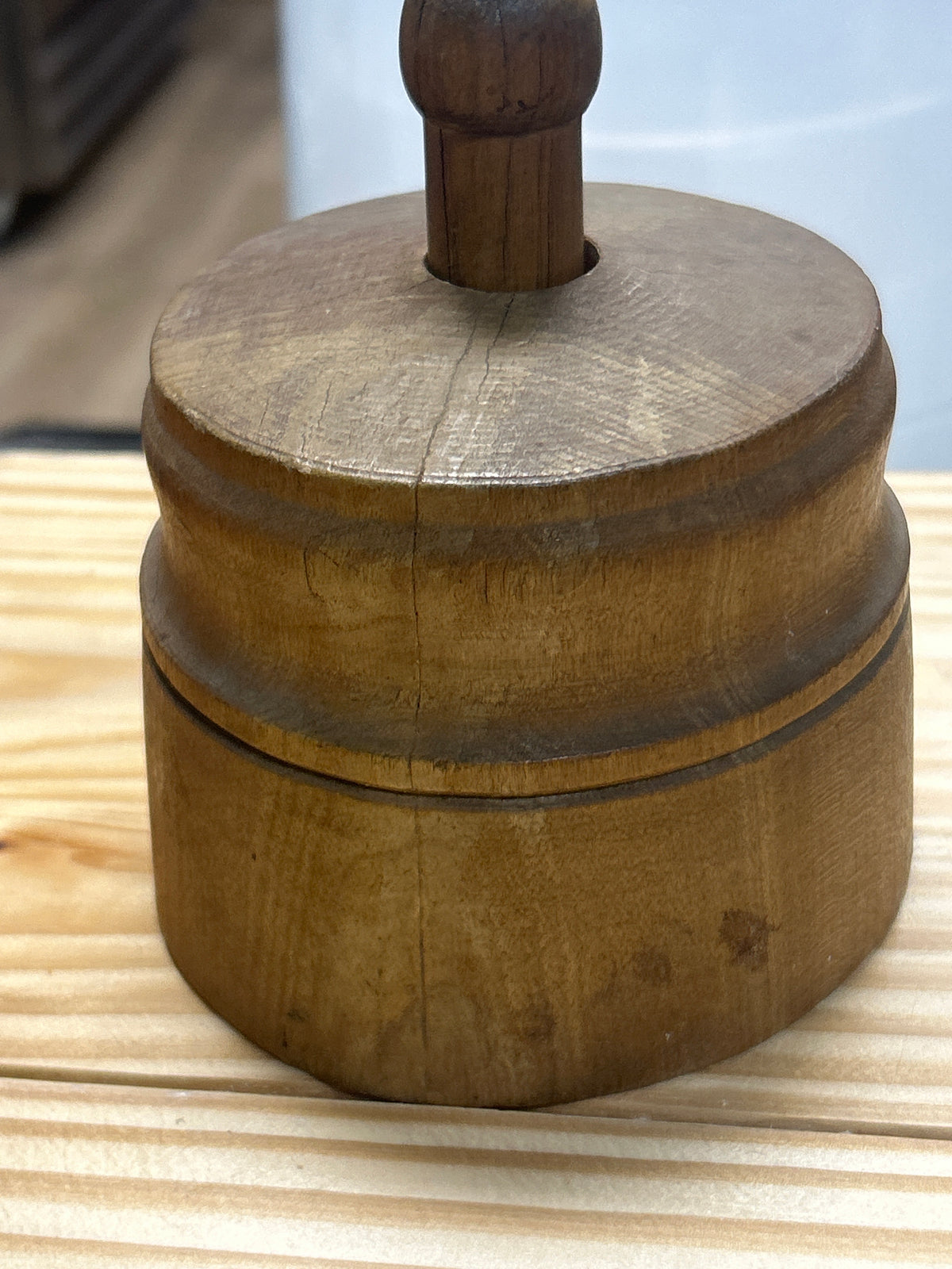 Antique Primitive Wooden Pineapple Butter Mold