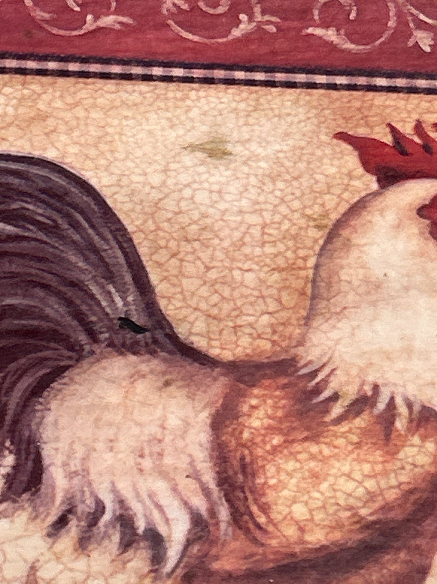"Cock-a-Doodle-Doo" by artist Kimberly Poloson 12x10 Printed on slate. (See photos for used condition)
