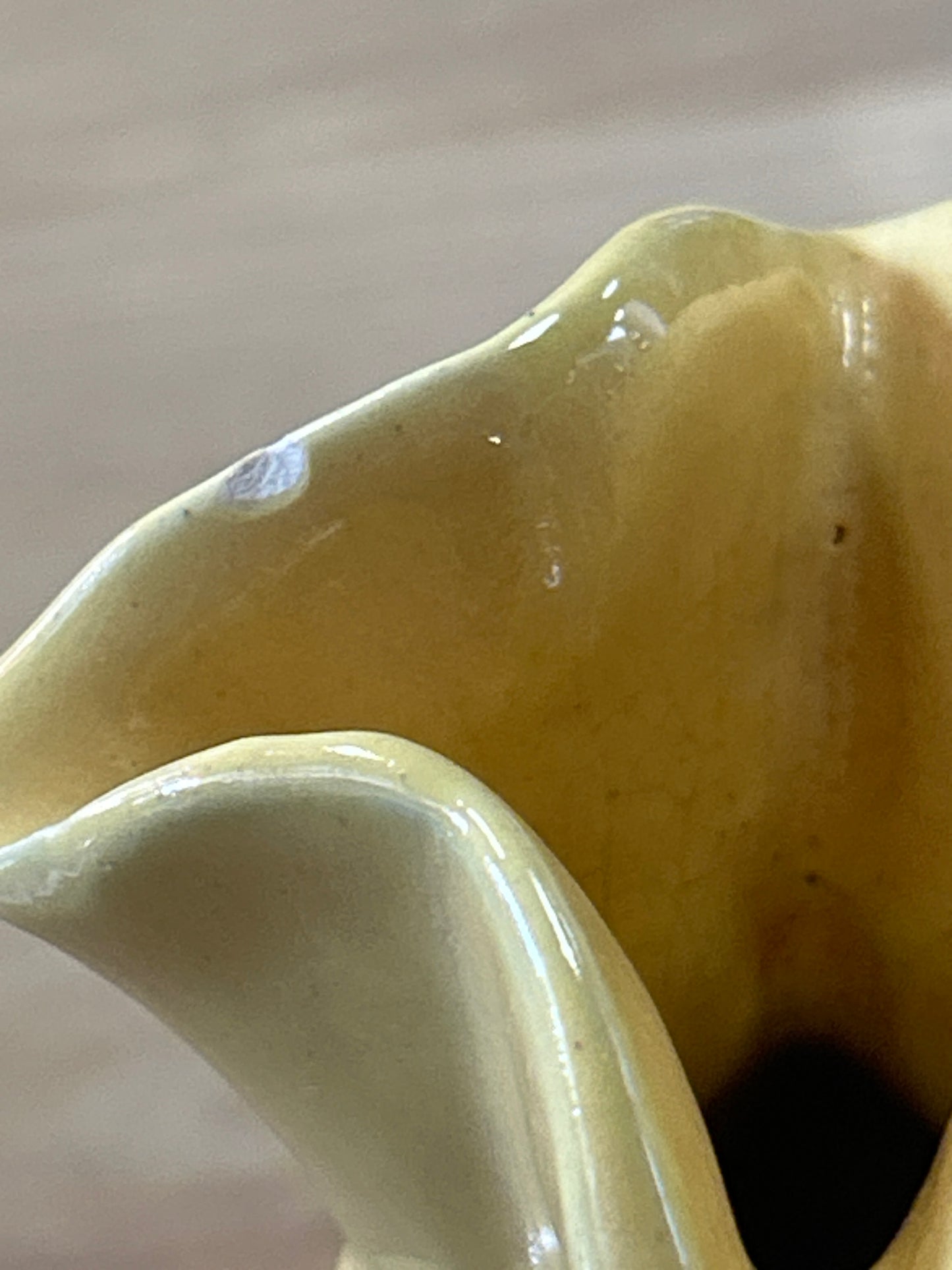 Vintage Yellow Niloak Pottery Winged Victory Vase 7”