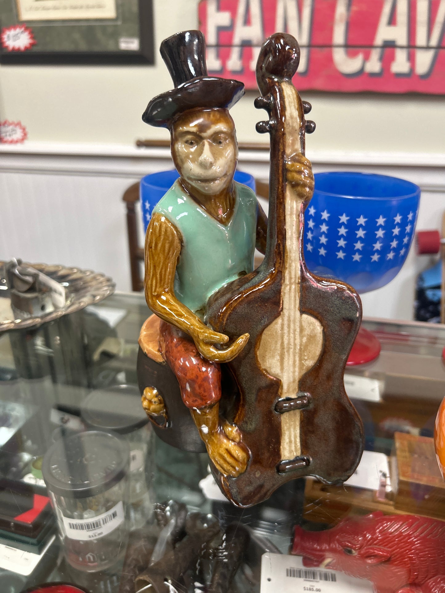 porcelain monkey figurine modeled after the famous Meissen Monkey Band