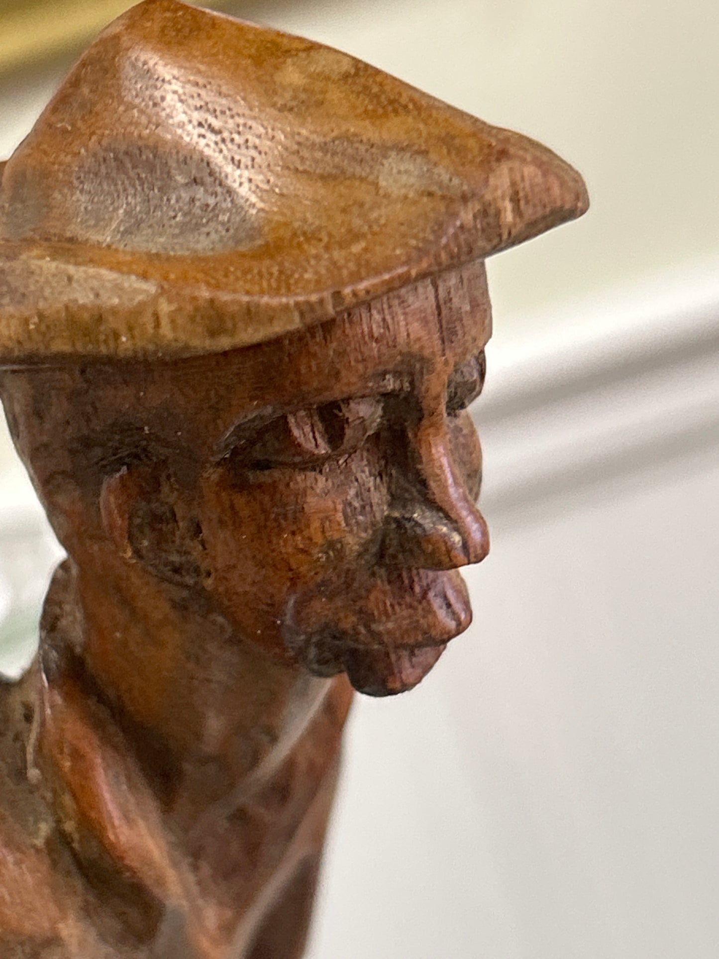 Vintage carved man walking 10 1/2”