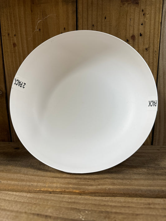 2 Pack White Pasta Bowl Freezer Microwave Safe Top Rack Dishwasher Safe Plastic 8”