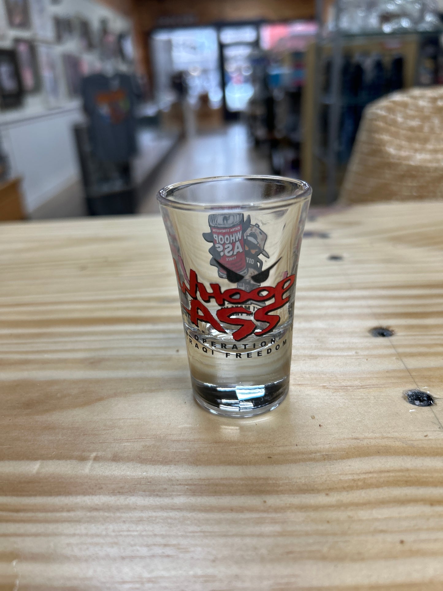Iraq Whoop Ass Shot Glass