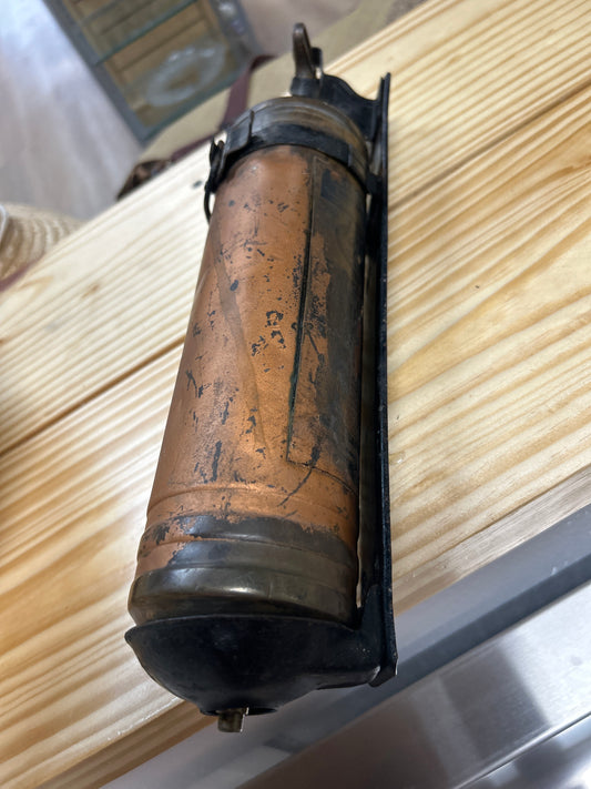 Vintage pump fire extinguisher w/ original wall mount