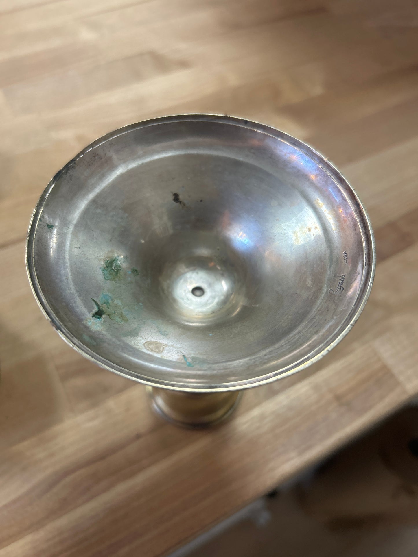 Vintage Single Brass Candle holder 5” tall