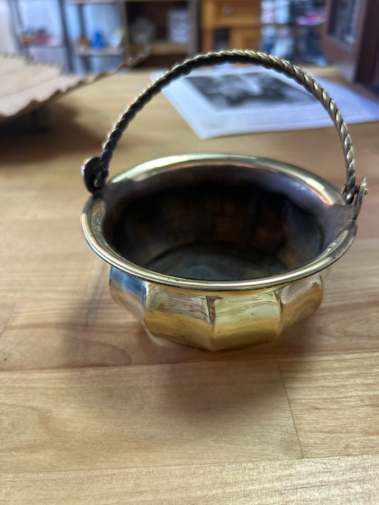 Vintage Miniature Brass Kettle Cauldron