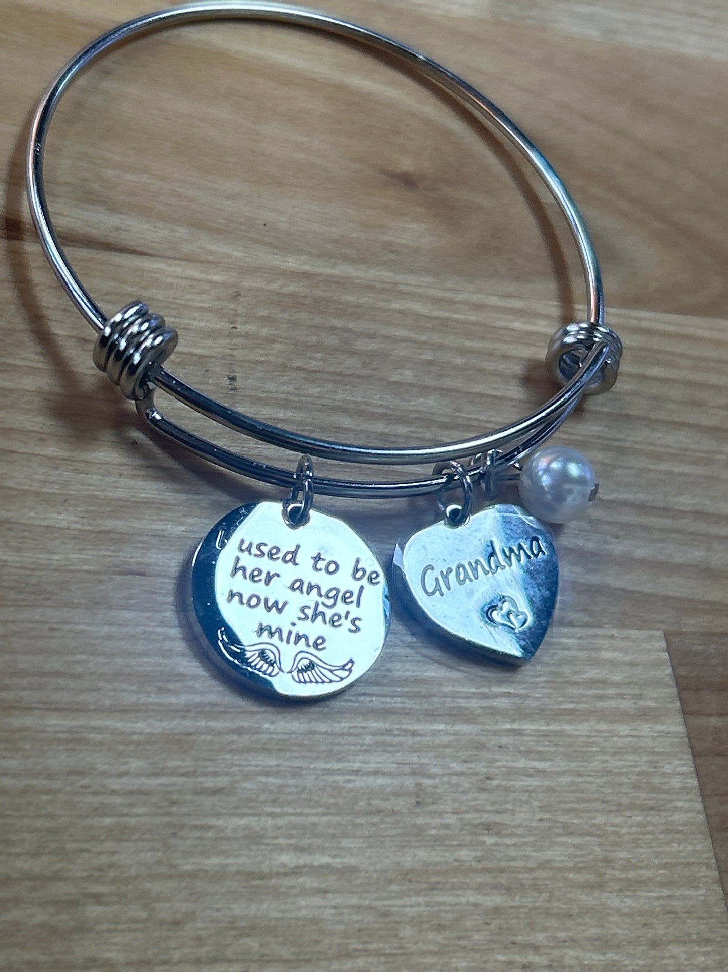 I used to be an angel now she’s mine. Grandma charm bracelet