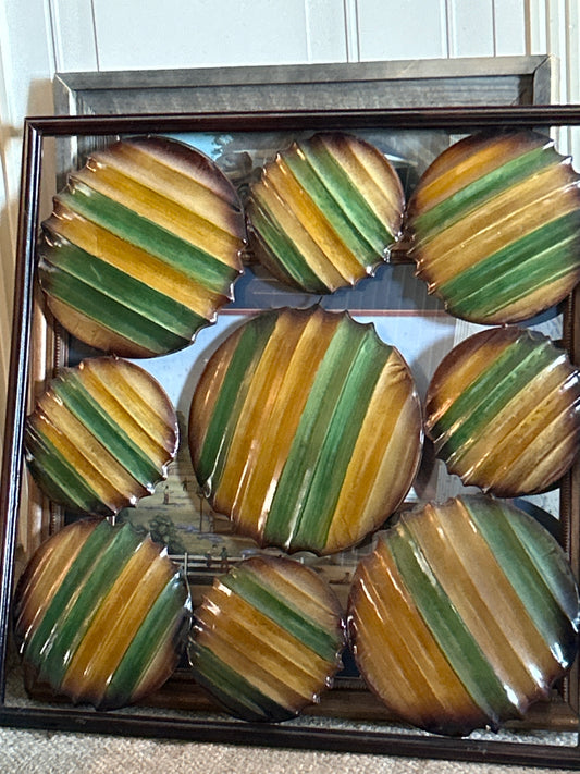 Metal Art (green and yellow discs) 24x24