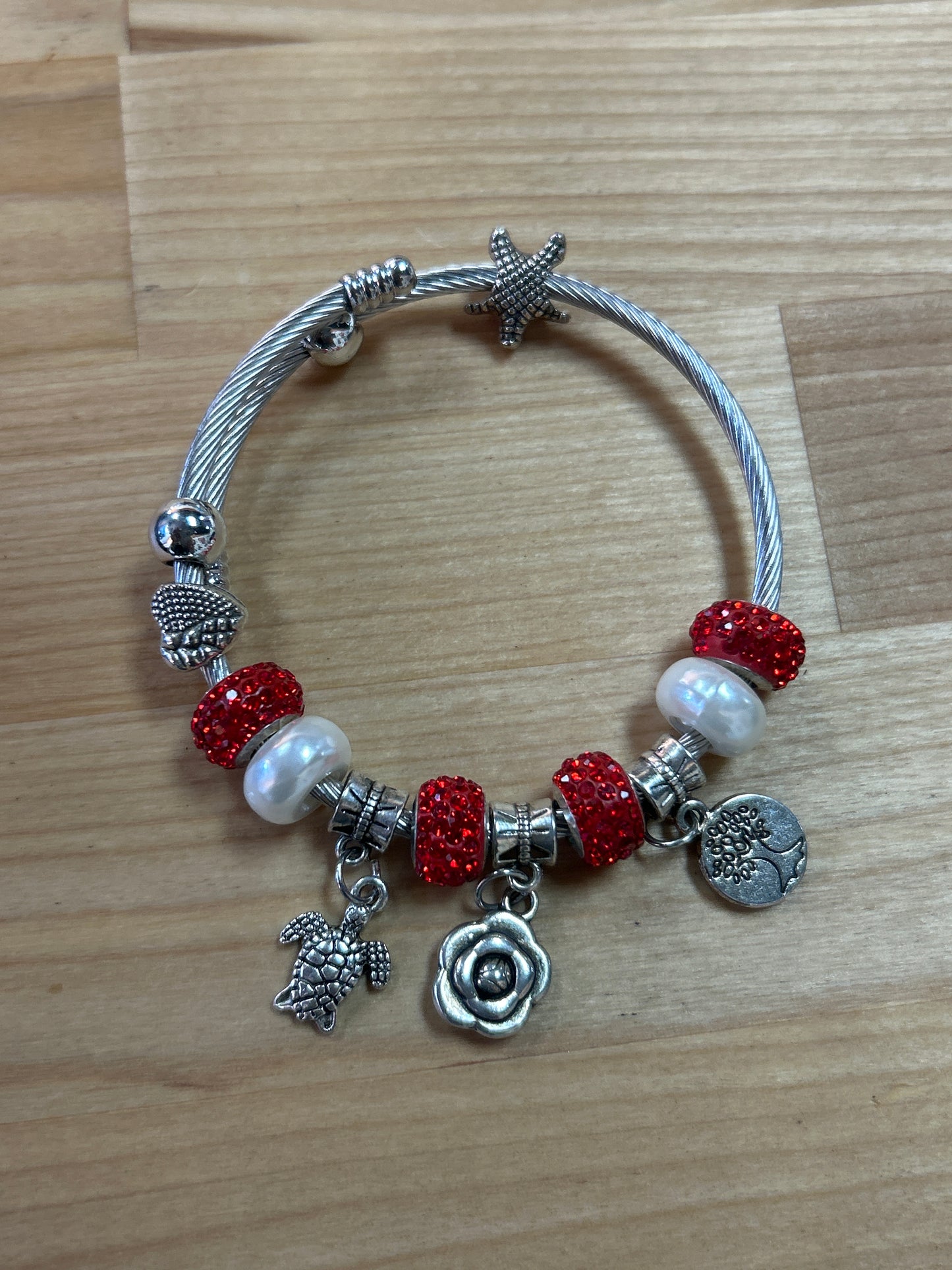 Cable Bracelet Red