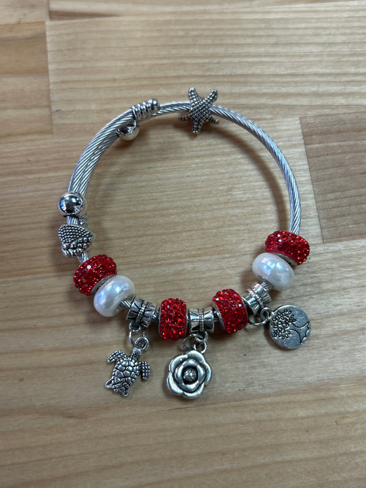 Cable Bracelet Red