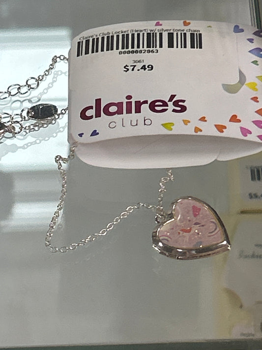 Claire’s Club Heart Locket. Silver tone