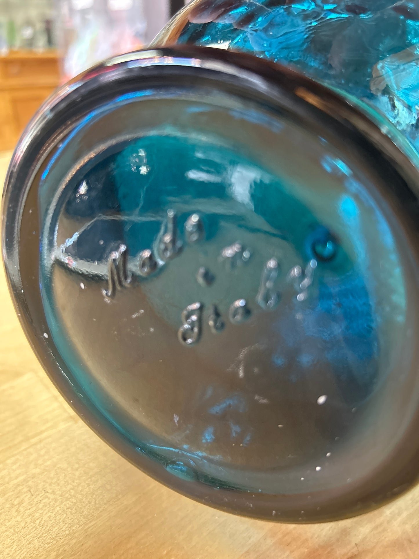 Blue Glass Italian Made Vase
