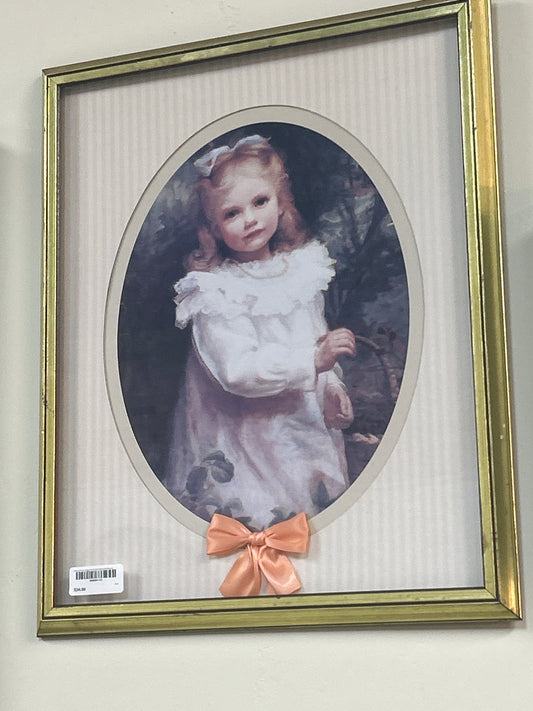 Vintage Emma Irlam Briggs Print “Girl Picking Blueberries” 21”x18”