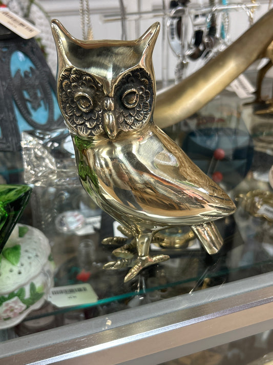 VINTAGE OWL SCULPTURE OF BRASS 7”