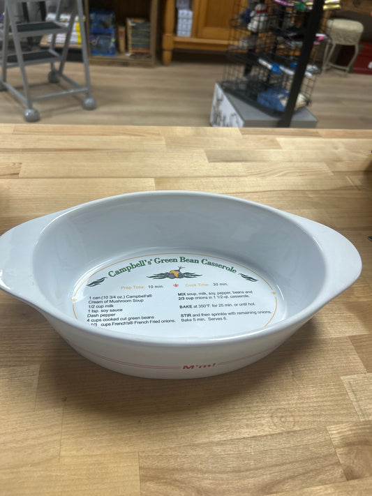 Campbell's Soup Company Kitchen 2010 Oval Green Bean Casserole Dish