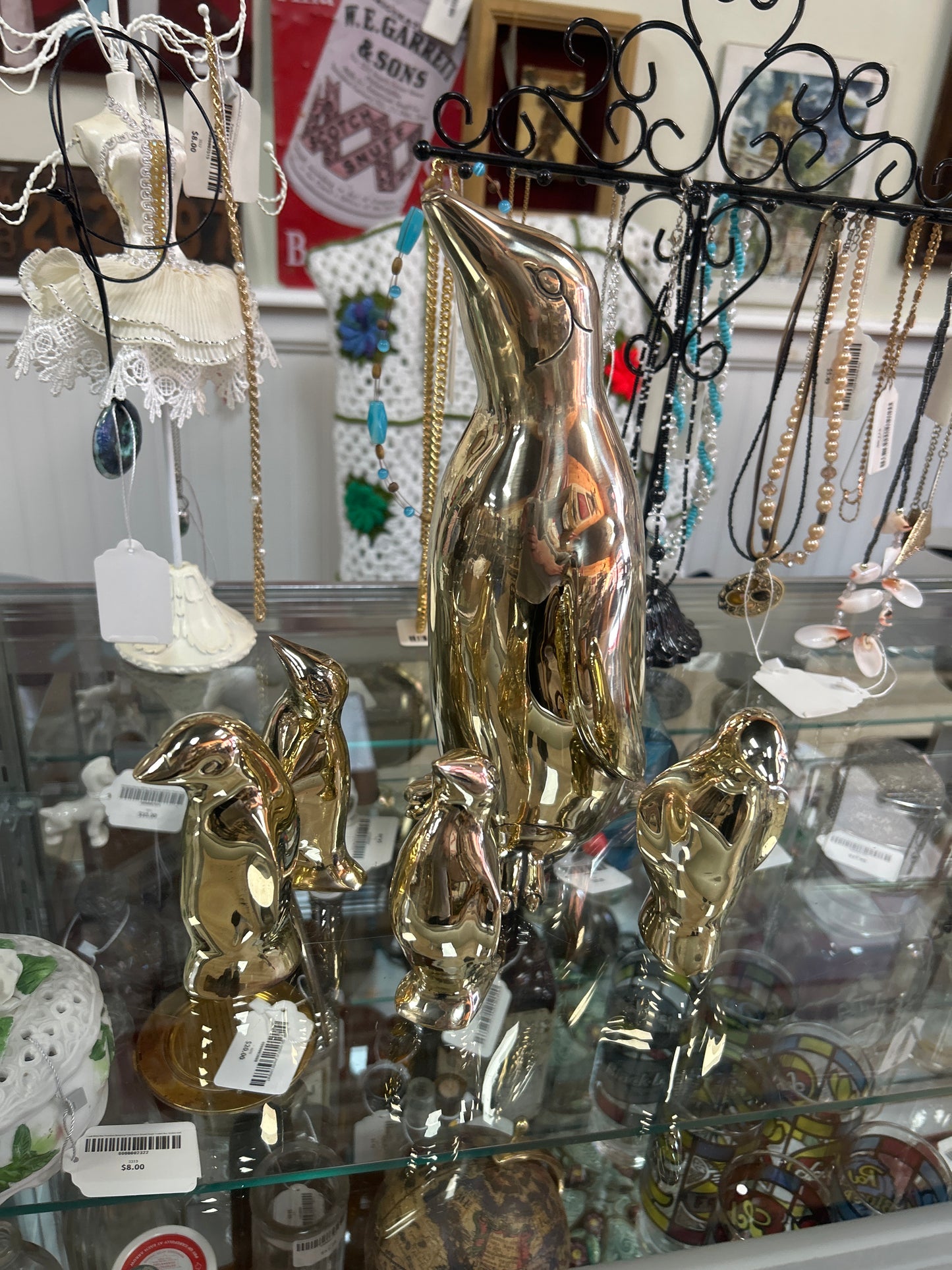 Vintage Brass Penguin Family (set of 5)