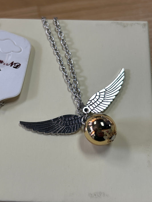 Wings with ball necklace