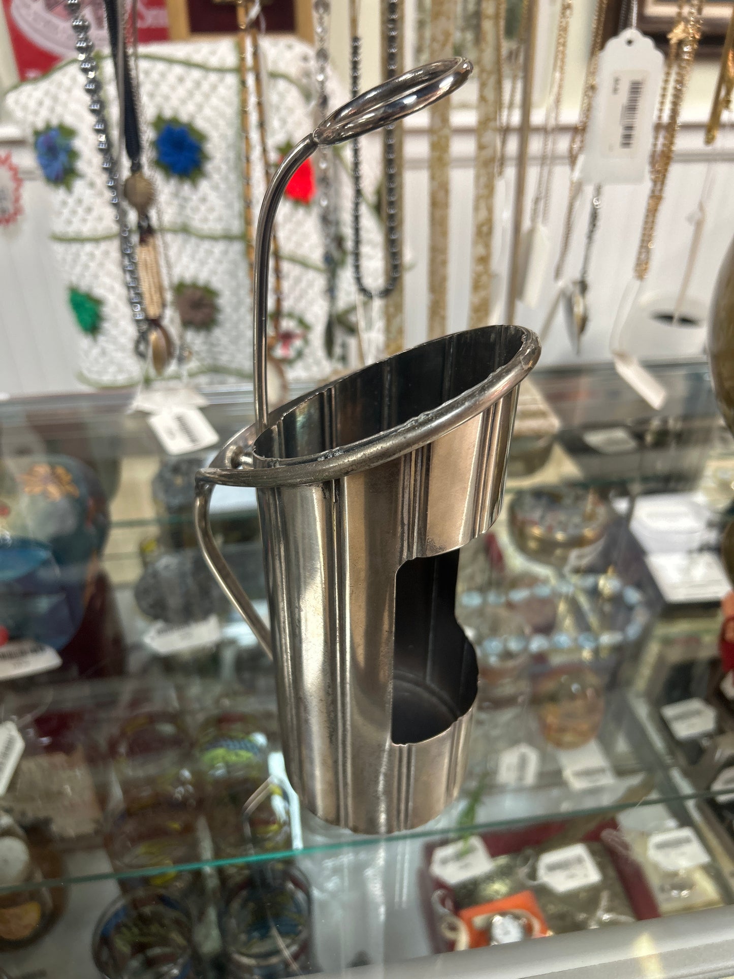 Vintage Silver Plated Wine Caddy, bottle holder with neck clamp