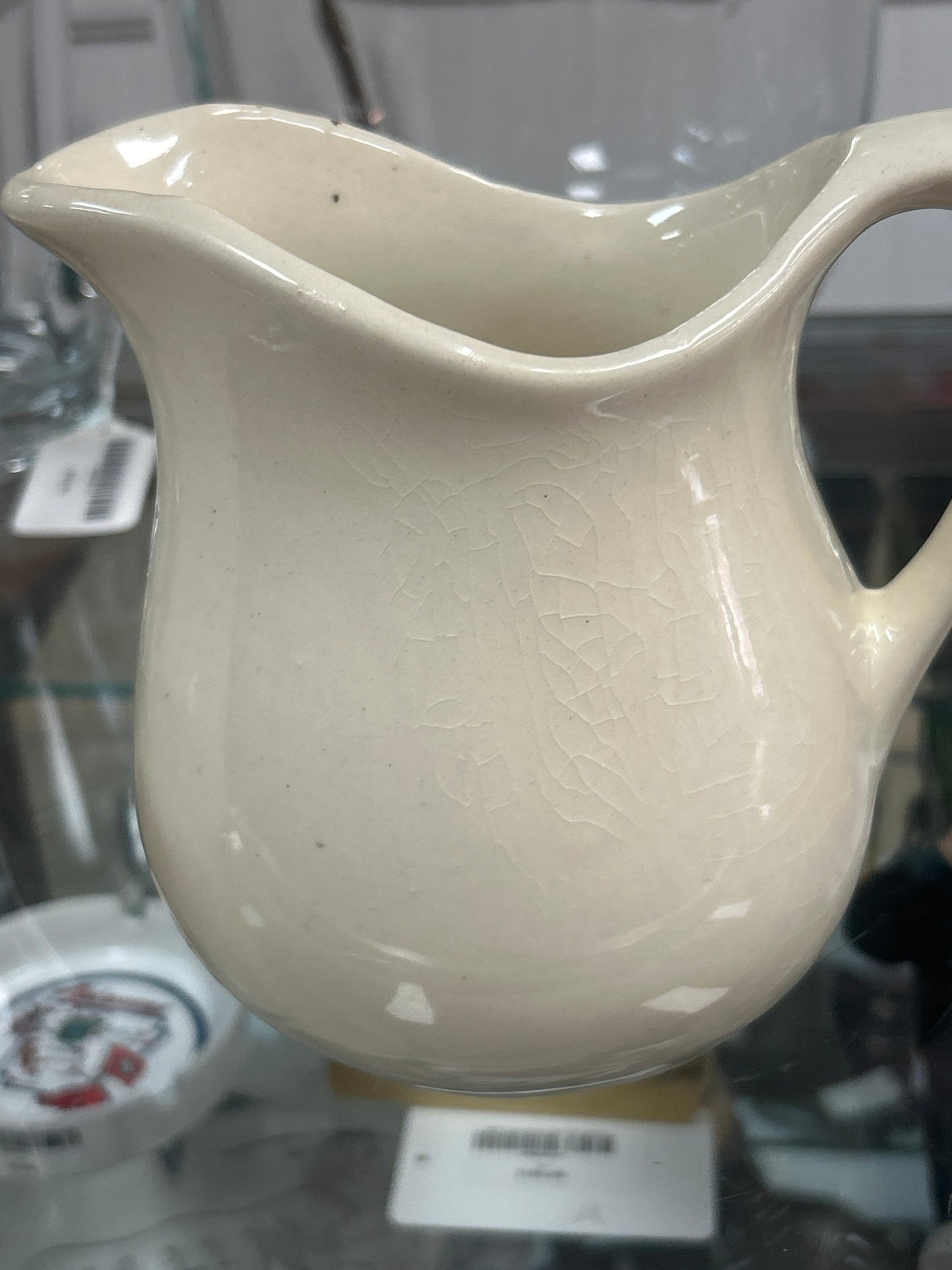 Antique pitcher with crazing; 6” unmarked